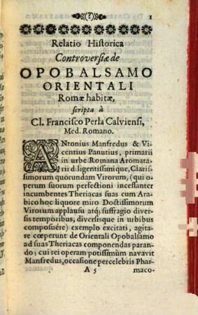Opobalsami orientalis in Theriaces Confectionem Romae revocati Examen