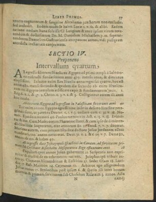 Sectio IV. Proponens Intervallum quartum.