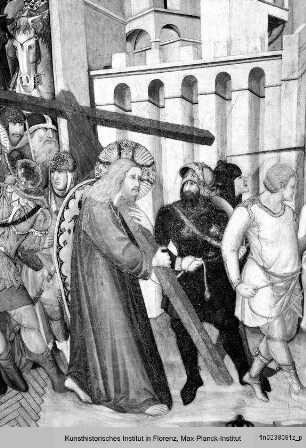 Szenen der Passion Christi : Kreuztragung, Zug nach Golgatha mit Schächern, Zurückweisung der Marien