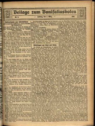 Zweite Ausgabe vom Sonntag, den 02. März 1913.