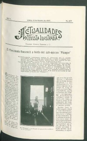 El presidente Roosevelt a bordo del sub-marino "Plunger"