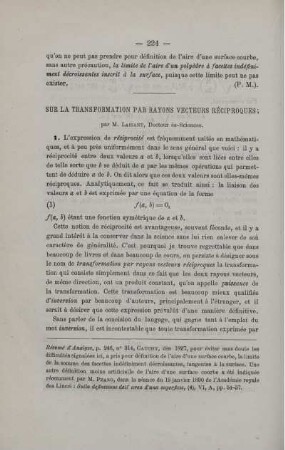 SUR LA TRANSFORMATION PAR RAYONS VECTEURS RÉCIPROQUES.
