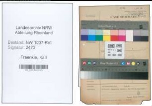 Entnazifizierung Karl Fraenkle , geb. 10.06.1901 (Musiker)