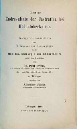 Ueber die Endresultate der Castration bei Hodentuberkulose