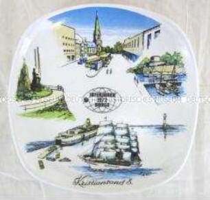 Zierteller zur Erinnerung an die Briefmarkenausstellung Interjunex 1972 in Kristiansand