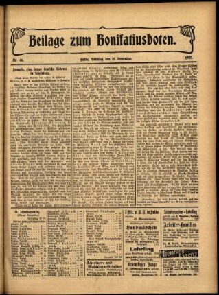 Zweite Ausgabe vom Sonntag, den 17. November 1907.