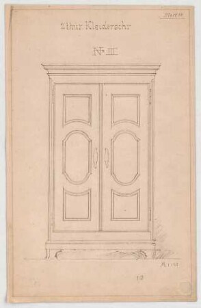 Thiersch, Friedrich von; München; Justizpalast - Kleiderschrank (Ansicht)