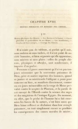 Chapitre XVIII. Misères physique et morales des chinois