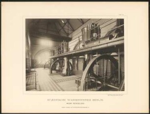 Städtische Wasserwerke Berlin, Werk Müggelsee: Innere Ansicht des Schöpf-Maschinenhauses A. (Tafel 3)