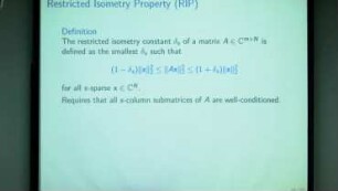 Mathematical aspects of compressive sensing