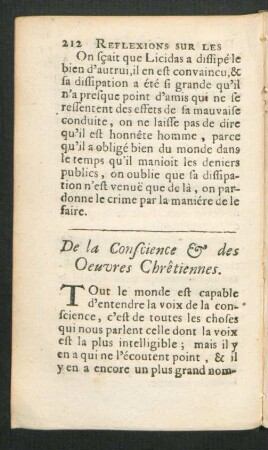 De la Conscience & des Oeuvres Chretiennes.
