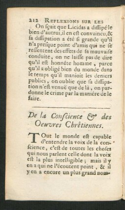 De la Conscience & des Oeuvres Chretiennes.