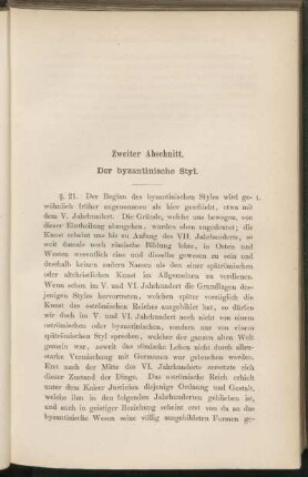 Zweiter Abschnitt. Der byzantinische Styl.
