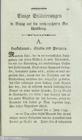 Einige Erläuterungen in Bezug auf die vorhergehende Beschreibung
