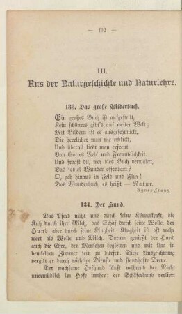 III. Aus der Naturgeschichte und Naturlehre
