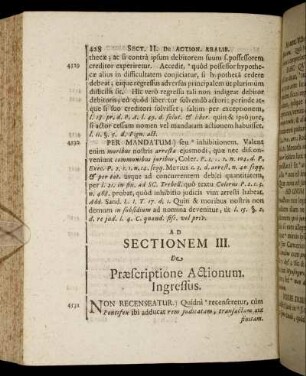 Præscriptione Actionum. Ingressus.