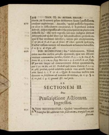 Præscriptione Actionum. Ingressus.