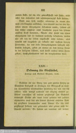 XXIV. Ordnung für Gießhübel, Freitags nach Barbarä Verginis, 1516