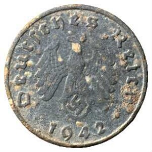 Fundmünze, 10 Reichspfennig, 1942