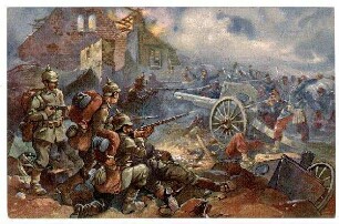 Neujahrs-Karten: Der Weltkrieg, o.Nr.: Eroberung eines französischen Geschützes