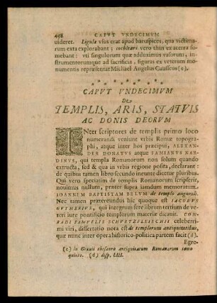 Caput Undecimum De Templis, Aris, Statuis Ac Donis Deorum