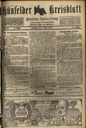 Zweite Ausgabe vom Samstag, den 01. März 1930.