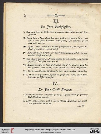 III. Ex Jure Ecclesiastico