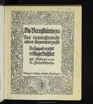 Die Bernsteinhexe : der interessanteste aller Hexenprozesse : der Jugend erzählt