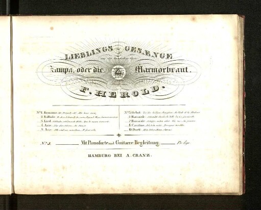 No. 3: Lieblings-Gesaenge aus der komischen Oper Zampa oder die Marmorbraut