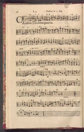 Canzon Decima quarta, Violino, & doi Alt, Viol.