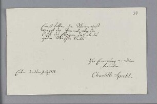 Charlotte Specht. – Eutin, 01.06.1818