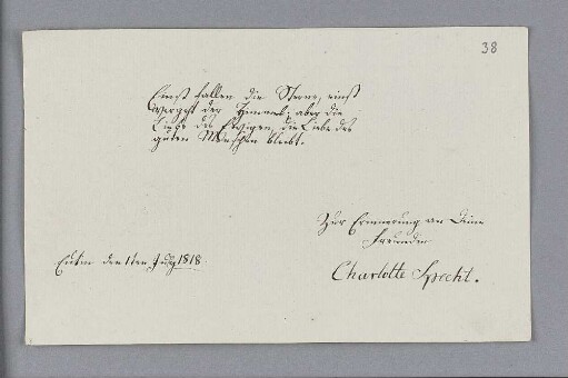 Charlotte Specht. – Eutin, 01.06.1818