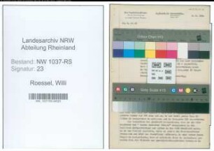 Entnazifizierung Willi Roessel , geb. 29.07.1888 (Hausmeister)