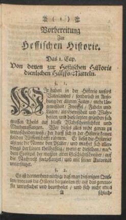 Vorbereitung zur Hessischen Historie