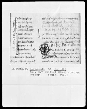 Paulus Diaconus, Homiliarium (Winterteil) und andere — Initiale Q(uod dominus noster), Folio 87verso