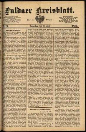 Ausgabe vom Donnerstag, den 24. Juni 1886.