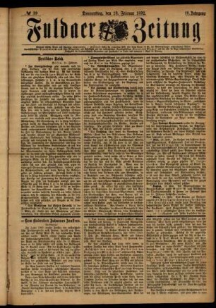 Ausgabe vom Donnerstag, den 18. Februar 1892.
