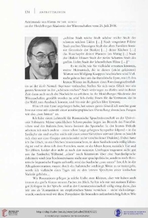 Antrittsrede vom 26. Juli 2008