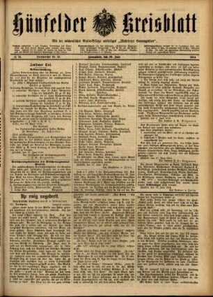 Ausgabe vom Samstag, den 20. Juni 1914.