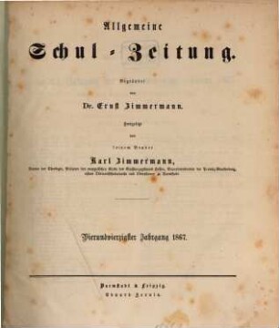 Allgemeine Schulzeitung. 44. 1867