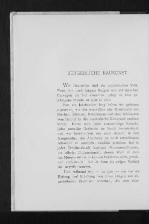 Bürgerliche Baukunst