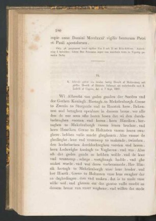 75. [K. Albrekts fullmagt för sin bror Henrik och grefve Henrik af Holstein, att underhandla med K. Ludvik af Ungern, dat. Kalmar d. 7 Sept. 1381.]