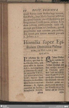 Homilia super Epistolam Dominica Palmarum