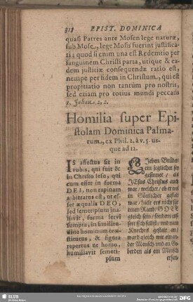 Homilia super Epistolam Dominica Palmarum