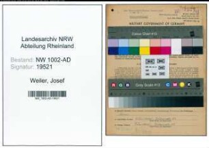 Entnazifizierung Josef Weiler, geb. 16.05.1900 (Sachbearbeiter)
