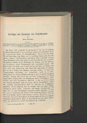 Beiträge zur Kenntnis der Polythionate.