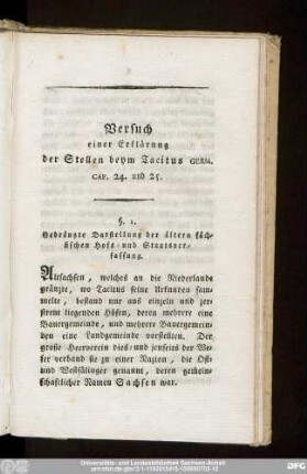 §. 1. Gedrängte Darstellung der ältern sächsischen Hofs- und Staatsverfassung.
