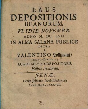 Laus Depositionis Beanorum