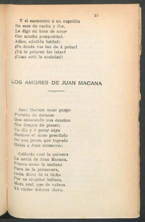 Los amores de Juan Macana