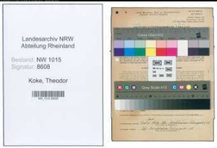 Entnazifizierung Theodor Koke , geb. 08.05.1902 (Schachtmeister)